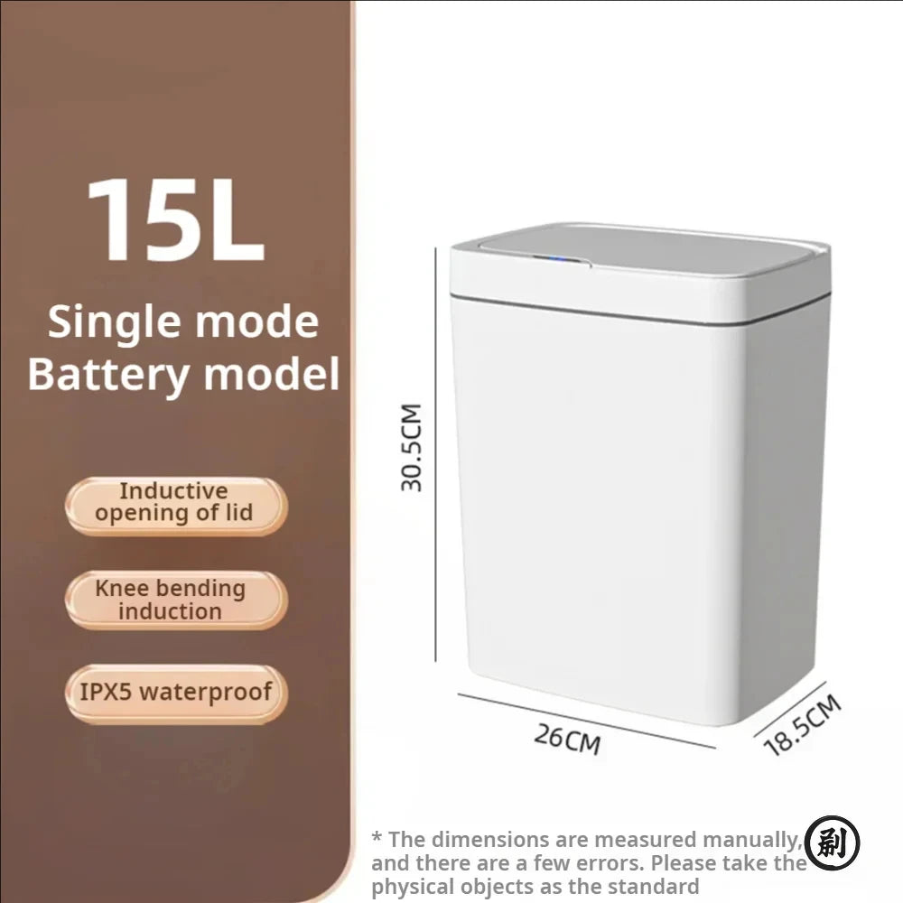 Lixeira Automática com Sensor 15L — Abre Sozinha, Sem Encostar