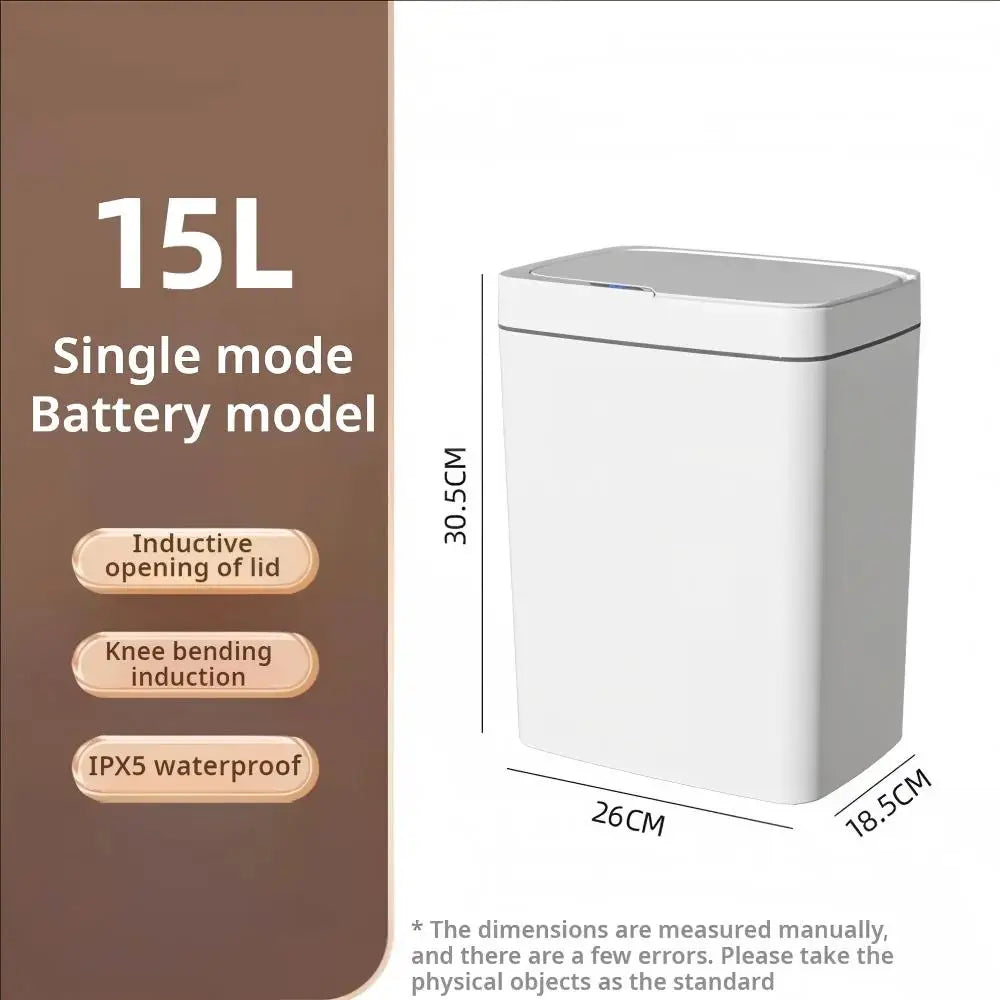 Lixeira Automática com Sensor 15L — Abre Sozinha, Sem Encostar